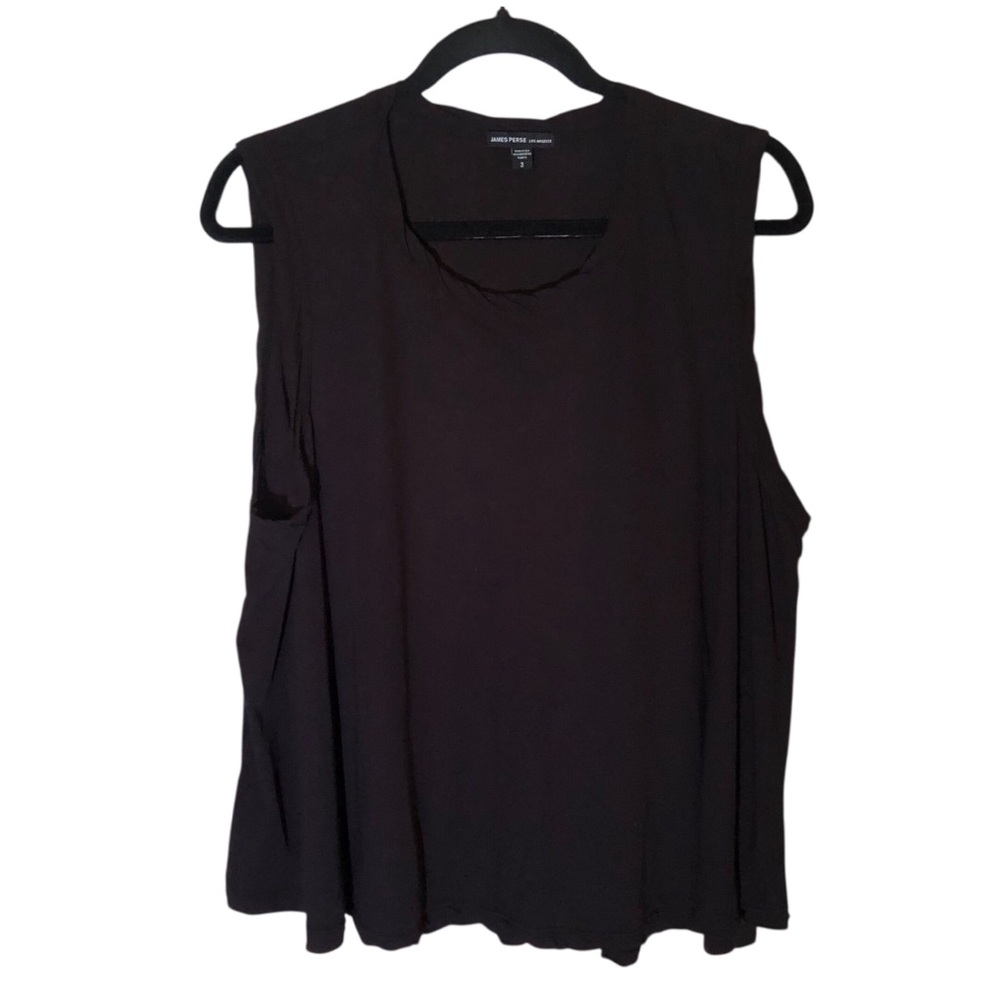 James Perse Black Sleeveless Relaxed Swing Tank Top